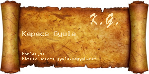 Kepecs Gyula névjegykártya
