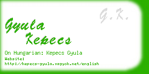 gyula kepecs business card
